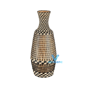 Vase tissé rustique de plancher de Vietrustic vase de jonc de mer de cadeau pour la décoration de chambre à coucher - Product Image 1