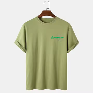 High Quality Men's Luxury Oversized Heavyweight T-Shirt <b>Blank</b> Mock Neck Polyester/Cotton Blend Eco-Friendly 210g Fabric <b>Weight</b> - Product Image 6