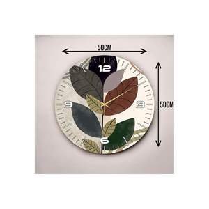 Colorful Print <b>50cm</b> Wooden Silent Table <b>Wall</b> <b>Clock</b> Flower Leaf Pattern and Number Display Gift - Product Image 5