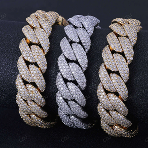 Bracelet à maillons cubains glacé plaqué or 925 argent sterling Moissanite diamant 8 pouces 18mm de largeur pour bracelet cubain Hip Hop - Product Image 1