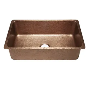 Fregadero de cobre de forma redonda Diseño único y atractivo para la decoración de la cocina Artesanías de tendencia superior Lavabo y fregadero de cobre - Product Image 5