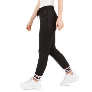Pantalon de jogging GUESS Nina pour femme, taille XL, noir, décontracté, taille mi-haute ajustable, respirant, effet froissé - Product Image 3