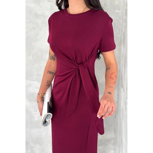 Abito Casual da donna con cravatta laterale in tessuto modale - Product Image 4