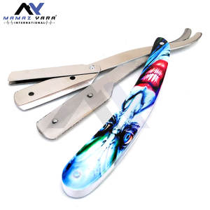 Rasoir de Barbier Professionnel Style Joker avec Manche, Rasoir Droit en Acier Inoxydable pour Hommes, Rasoir Pliant à Verrouillage par Oscillation - Product Image 1