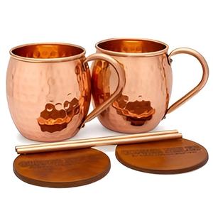 Tasse à bière en cuivre de luxe moderne Tasse à boire de bar de fête avec poignées et design personnalisé Tasse en cuivre Moscow Mule - Product Image 6