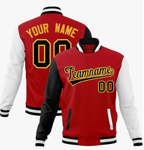 Bonne qualité hommes Baseball Letterman coupe-vent Varsity vestes manches longues col montant pour l'hiver - Product Image 4