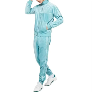 Combinaison de jogging en velours avec logo personnalisé de haute qualité pour hommes Survêtement en velours à séchage rapide avec survêtement en polaire imprimé de haute conception - Product Image 1