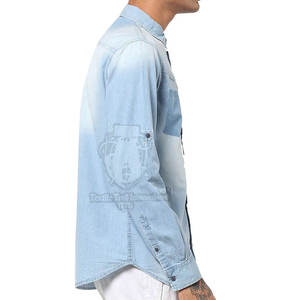 Chemise en jean pour homme, style décontracté, manches longues, taille plus, nouvelle conception 2026, 100% coton - Product Image 3