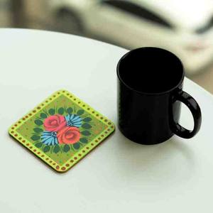 Camion Art Carré En Bois Beau Dessous De Verre À Thé, Décor De Table Dessous De Thé Peint À La Main, Plateau D'art De Camion Traditionnel - Product Image 3