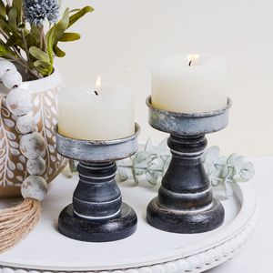 Bougies en Bois Durable Décor Bougeoirs en Bois Flotté de Style Unique pour la Maison Salon Noël - Product Image 1