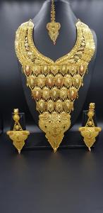 Trendy Bridal Jewellery for Turkey Marriage Long Necklace Set With Earrings for Women Charm Ready to Ship - Product Image 4