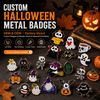 Pins de revers émaillés personnalisés pour Halloween, fabrication OEM ODM directe usine, faible MOQ, échantillonnage rapide, vente en gros, cadeau promotionnel saisonnier, badge métallique