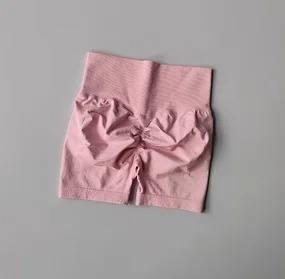 Pantalones cortos de gimnasio de talla grande de cintura alta para mujer, Bermudas sólidas para entrenamiento, pantalones cortos de Yoga, levantamiento de glúteos, cintura media de punto, servicio OEM - Product Image 6