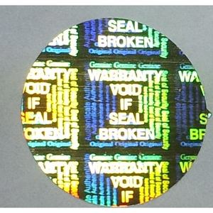 Autocollants de garantie holographiques en film polyester destructible certifiés ISO 9001, étanches, 12,5 mm x 12,5 mm, 10 mm - Product Image 2