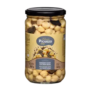 Top Spanish Quality Gourmet Preserves Healthy Cooked Chickpeas With Black Truffle In Jar 540g For Supermarket Retail And Horeca