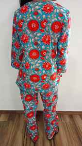 Robe de nuit longue au sol en coton à imprimé floral pour femme Taille naturelle pour Silhouette Vacances Occasion Tailles jusqu'à 6XL - Product Image 6