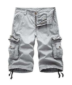 Pantalones cortos de punto de calavera de cinco puntos de algodón 100% para hombre, pantalones cortos de cintura media con cierre de cintura elástica para hombre - Product Image 1