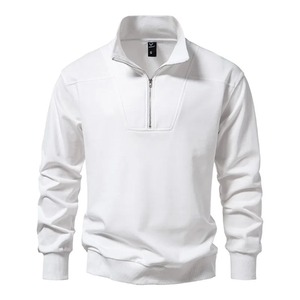 Men's Cotton Half Zipper Pullover Jacket Spring and Autumn Stand-Up Collar Loose Casual Design with OEM Service - Product Image 3