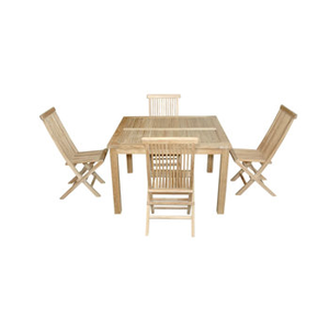 High Quality Outdoor Teak Wood Dining Set with <b>Foldable</b> Chairs and Square <b>Table</b> for Patio and <b>Garden</b> - Product Image 3