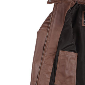 แจ็คเก็ตหนังสำหรับผู้หญิง ทรงลำลอง ดีไซน์สวย ผลิตภัณฑ์คุณภาพดี ไซส์ปกติ ซิปหน้า คอตั้ง แขนยาว ระบายอากาศได้ดี สีพื้น - Product Image 3