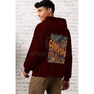 เสื้อฮู้ดโอเวอร์ไซส์สำหรับผู้ชาย, เสื้อมีฮู้ดโอเวอร์ไซส์ทรงหลวมลำลองสไตล์เรียบง่าย - Product Image 6