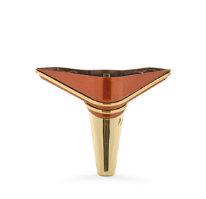 Pieds de meubles Ipek Ayak 15 cm en PP avec paillettes bronze, robustes, style moderne, avec bande chromée et capuchon doré, pour salon, canapé, armoire, commode, table basse - Product Image 1