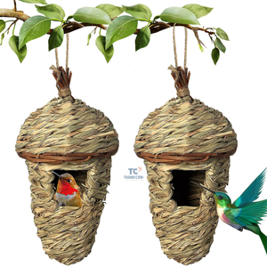 Nid d'oiseau tissé à la main décoration de jardinage nid d'oiseau extérieur herbe cage à oiseaux en gros du Vietnam - Product Image 4