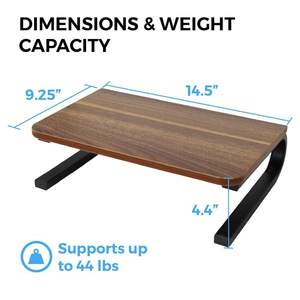 Solid Wood Monitor <b>Stand</b> Riser for <b>Desk</b> Ergonomic Display & <b>Laptop</b> Organizer - Product Image 6