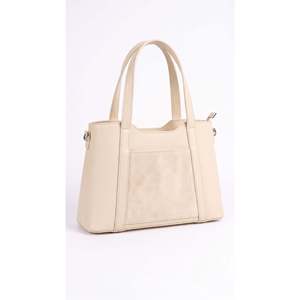 Borsa Strutturata in Vera Pelle Dollaro e Camoscio con Chiusura a Patta, Made in Italy - Product Image 1