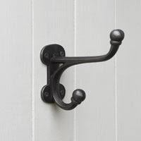 Gancho de abrigo y sombrero doble de hierro fundido Gancho de abrigo negro - Product Image 3