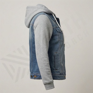 Chaquetas Vaqueras Cortas Personalizadas para Mujer, Mangas Largas, Bolsillos Delanteros, Relleno de Algodón, Forro de Lana, Chaquetas Vaqueras para Mujer al por Mayor - Product Image 3