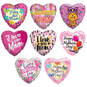 Nieuw Ontwerp Happy Mother 'S Day Cecorations Decoratie Hartvormige Glanzende Folie Ballon