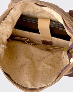 Leather Canvas Waterproof Luxury Lightweight <b>Large</b> Capacity Travel School Laptop <b>Backpack</b> with Leather Trim Design LCBP-0014 - Product Image 2