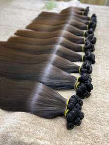 Trame vietnamienne cheveux vierges droits naturels soyeux et lisses disponibles en longueurs étirées de 8 à 30 pouces - Product Image 3