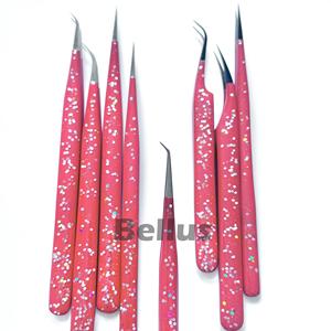 Pinzas de pestañas profesionales de acero inoxidable de alta calidad, herramientas de extensión de pestañas de volumen con logotipo personalizado, Etiqueta Privada - Product Image 4