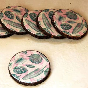 Posavasos Redondo de Madera Estampado, Estilo Bohemio, Hecho a Mano, Ecológico, para Decoración Moderna del Hogar, Precio de Mayoreo - Product Image 1