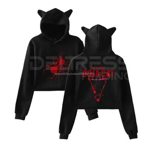Sudadera con orejas de gato, novedad en moda, sudaderas con capucha personalizadas, diseño de alta calidad, sudadera recortada para mujer, longitud corta 2024 - Product Image 4