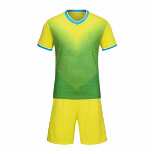 Uniforme de fútbol personalizado de alta calidad de secado rápido transpirable 100% poliéster con cuello en V conjunto de tecnología de corte automatizado servicio OEM - Product Image 1