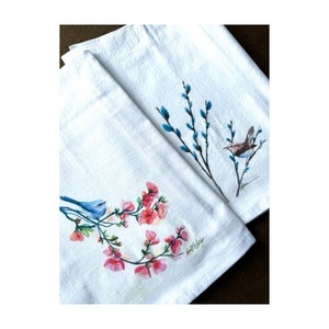 Light Weight 100% Organic Cotton GOTS Certified Cleaning Super Soft Embroidered Golf <b>Kitchen</b> Sublimated Plain & Plaid Towels - Product Image 5
