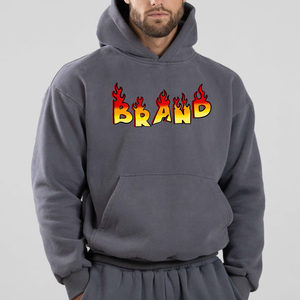 เสื้อฮู้ดดี้แนวสตรีทสำหรับผู้ชายผ้าฝ้าย100% โอเวอร์ไซส์ทรงหลวมลำลองสีทึบปักลายได้ตามต้องการสำหรับฤดูหนาว - Product Image 4