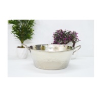 Bol en aluminium martelé de fantaisie de luxe avec poignées Bol à fruits Design unique Bol en métal de luxe royal pour une utilisation intérieure et extérieure