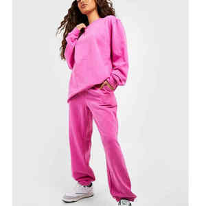 2025เสื้อมีฮู้ดและกางเกงคาร์โก้สำหรับผู้หญิงซักแบบลำลองโลโก้ออกแบบได้ตามต้องการเสื้อผ้าที่มีขนาดโอเวอร์ไซส์ระบายอากาศได้ดี - Product Image 1