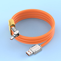 Haute qualité Max 120W 6A charge de données 180 coude rotatif câble de Charge Super rapide Gel de silice métal câble Micro Usb charge rapide