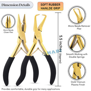 Fabricante Kit de herramientas de extensión de cabello personalizado Juego de alicates de extensión de cabello profesional 10 Juego de alicates de trabajo - Product Image 5