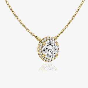 Collier de diamants Halo Moissanite de luxe en argent 925 pour femmes Fournisseur personnalisable - Product Image 1