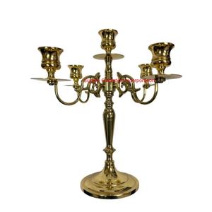 5-Arm Iron & Brass Candelabra <b>Candle</b> Holder Handmade Eco-friendly Modern Design for <b>Weddings</b> & Christmas Tabletop Decor - Product Image 1