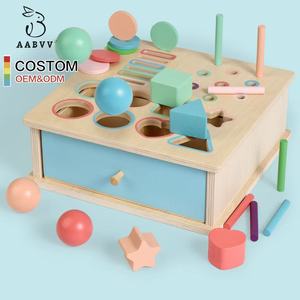 Nuovo Set di Giocattoli in Legno 4-in-1 2026, Scatola per Ordinare Colori e Forme, Giochi Montessori per l'Educazione Precoce dei Bambini - Product Image 1