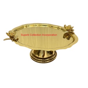 แท่นวางเค้กสแตนเลสสตีลขอบสี่เหลี่ยมขอบหอยเชลล์สำหรับงานแต่งงานและบุฟเฟ่ต์ - Product Image 2