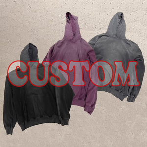 Sweat à capuche unisexe en molleton 100% coton, coupe classique, style streetwear vintage, effet délavé soleil et délavé à l'acide, effet usé, sans cordon - Product Image 5