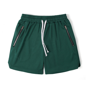 High Quality Summer Gym Sports Shorts for Men Breathable Zipper Pocket Mesh Shorts Casual Cotton With Solid Pattern Decoration - Product Image 1